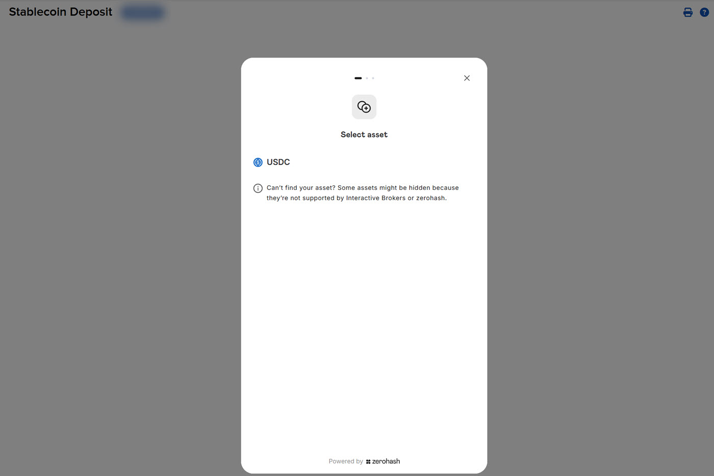 The stablecoin select blockchain network in portal. 
